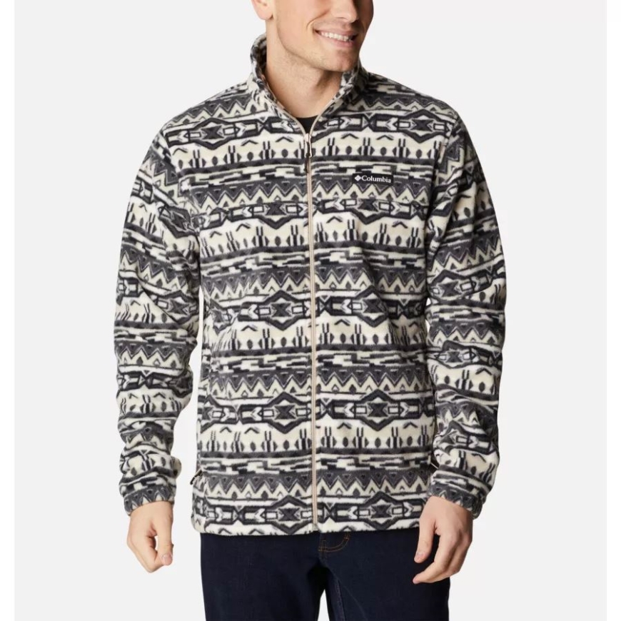 古代化石 80s ストライプ プリント メンズ スティーンズ マウンテン プリント フリース ジャケット コロンビア