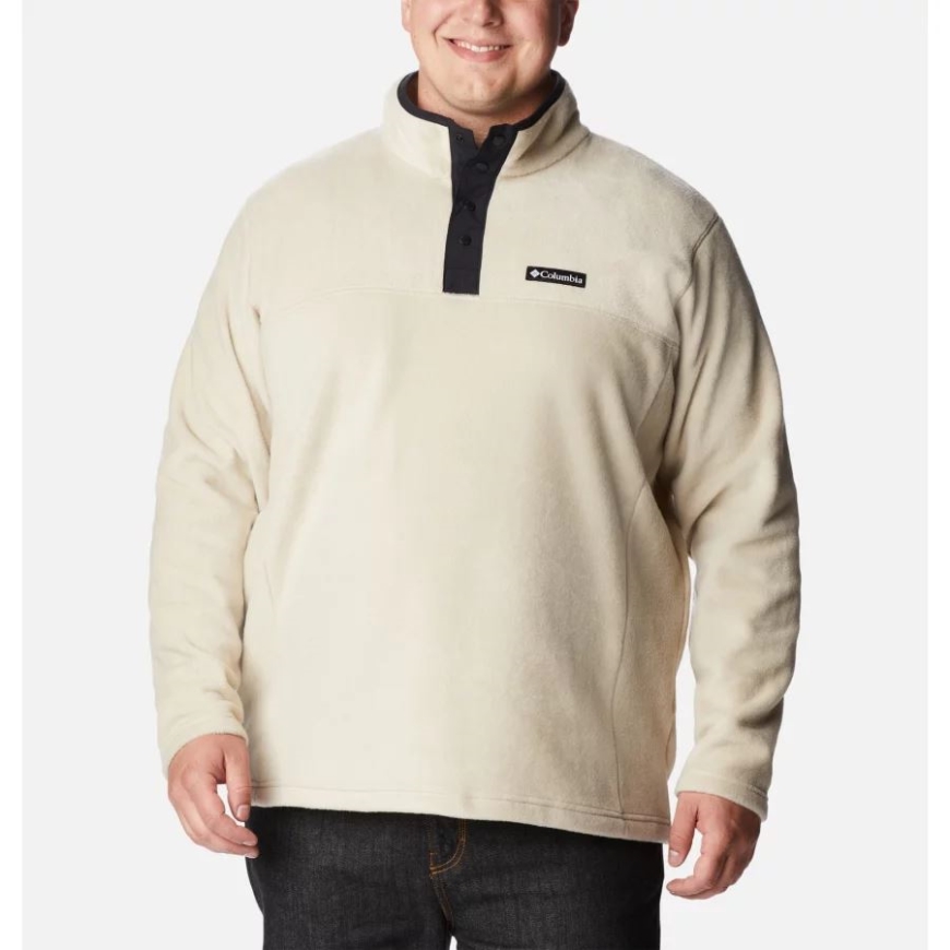 エンシェント フォッシル/ブラック コロンビア メンズ スティーンズ マウンテン ハーフ スナップ フリース プルオーバー ビッグ