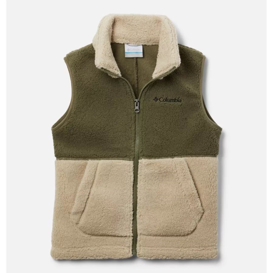 古代の化石/石 グリーン ボーイズ ラギッド リッジ シェルパ ベスト コロンビア