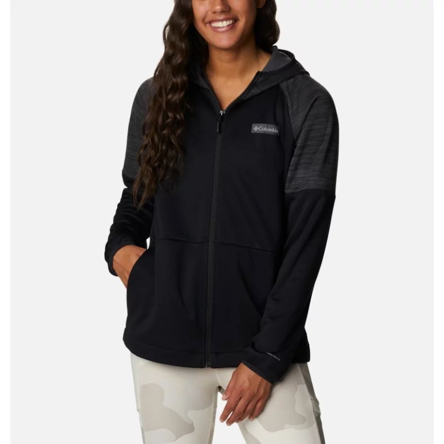 ブラック/ブラック ヘザー コロンビア ブランド レディース ウィンドゲート フルジップ フリース ジャケット