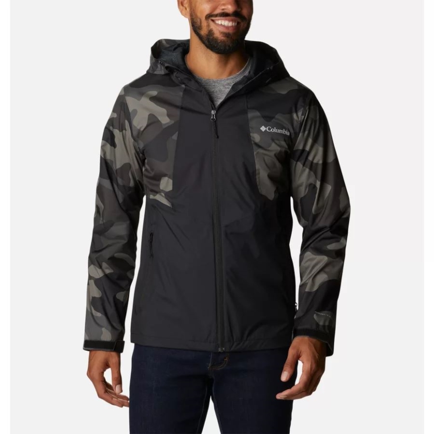 ブラック/ブラック モッズ カモ プリント メンズ インナー リミット II ウォータープルーフ ジャケット コロンビア