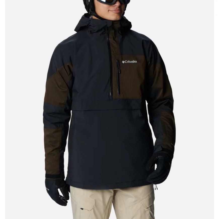 ブラック/ブラック リップストップ コロンビア メンズ パウダー キャニオン アノラック スキー シェル