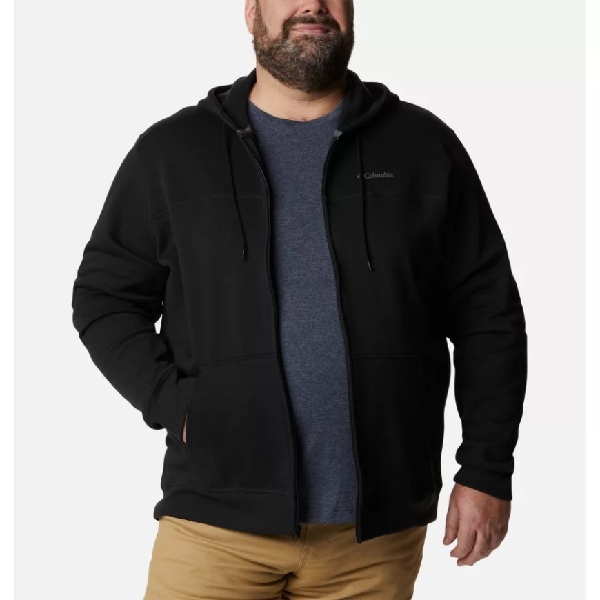 ブラック/csc スリーブ ロゴ コロンビア メンズ ロゴ フルジップ フリース パーカー 拡張サイズ