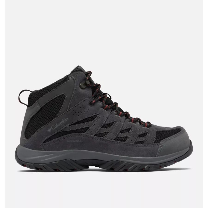 ブラック/チャコール コロンビア メンズ クレストウッド ミッド ウォータープルーフ ハイキング ブーツ ワイド