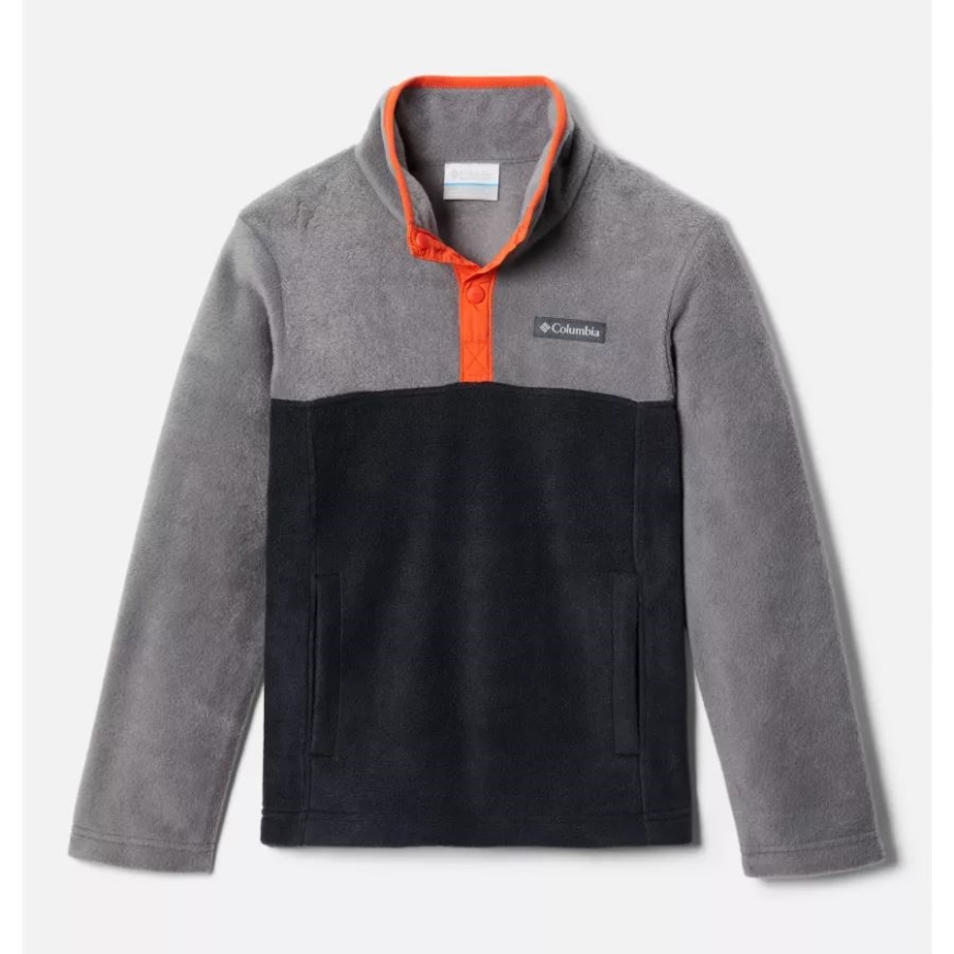 ブラック/シティグレー ボーイズ スティーンズ マウンテン 1/4 スナップフリース プルオーバー コロンビア