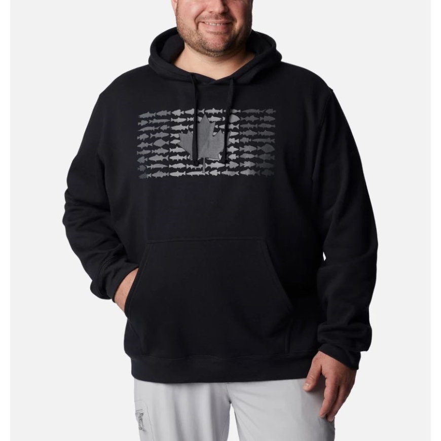 ブラック/シティグレー カナダ メンズ Pfg フィッシュ フラッグ II パーカー ビッグ コロンビア