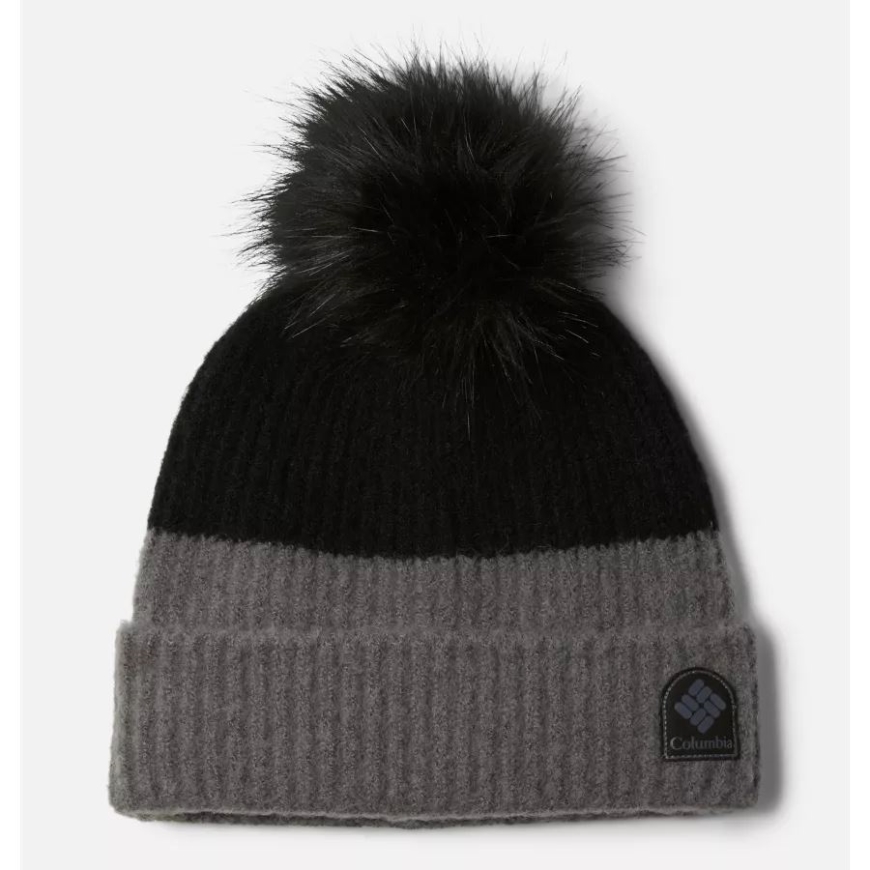 ブラック/シティ グレー コロンビア ウィンター ブラー ポンポン ビーニー