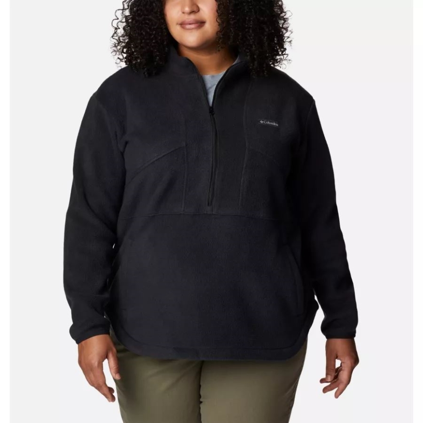 ブラック コロンビア レディース ベントン スプリング カラーブロック ハーフジップ フリース プルオーバー プラスサイズ