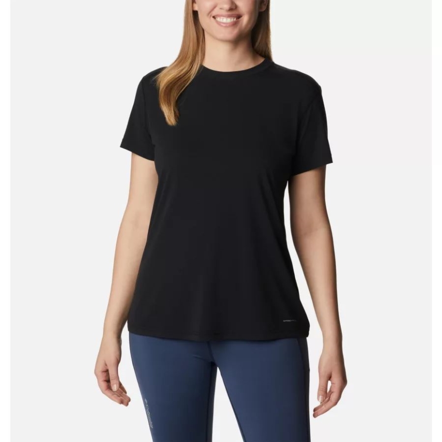 ブラック コロンビア レディース エンドレス トレイル ランニング テック Tシャツ