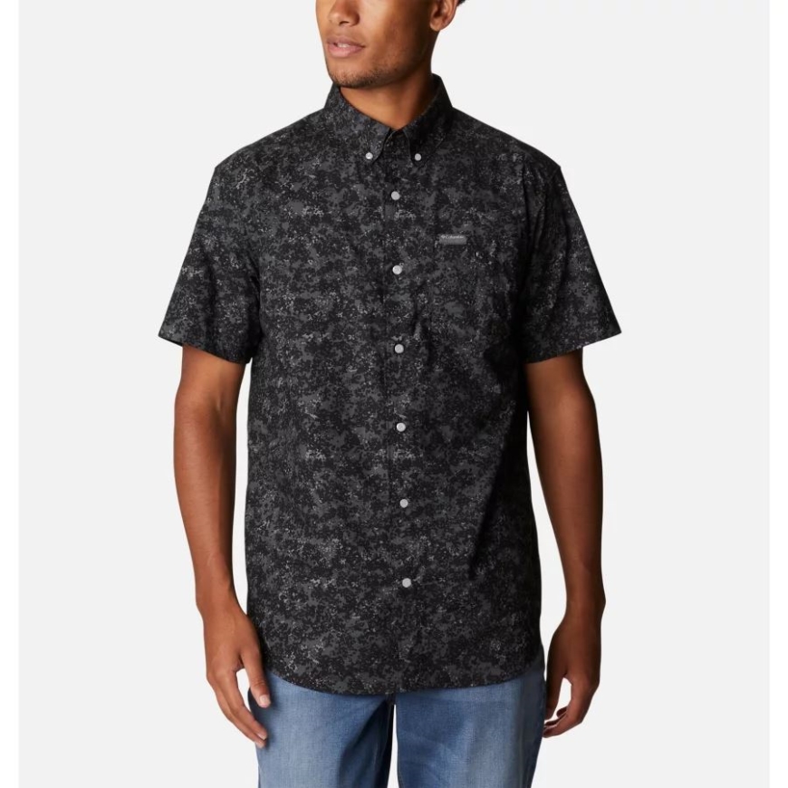 ブラック ドッティ 変装 コロンビア メンズ ブレンティン トレイル II 半袖シャツ