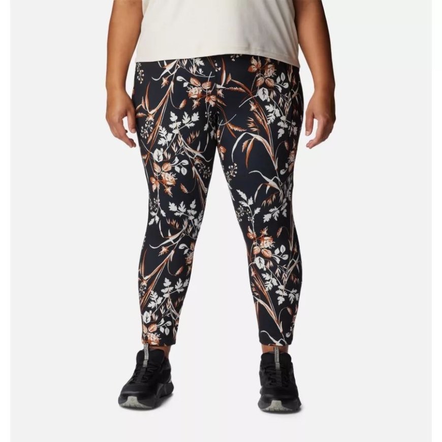 ブラック フォールグラス プリント コロンビア レディース ウィークエンド アドベンチャー 7/8 レギンス プラスサイズ