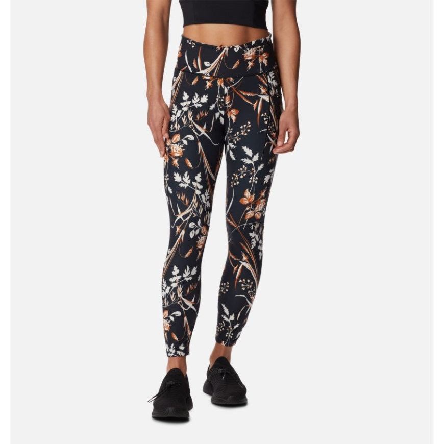ブラック フォールグラス プリント コロンビア レディース ウィークエンド アドベンチャー 7/8 レギンス