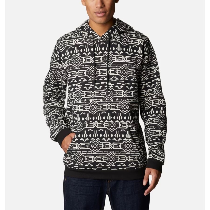 ブラック/ジオ プリント コロンビア ブランド メンズ コロンビア ブランド ロゴ プリント パーカー