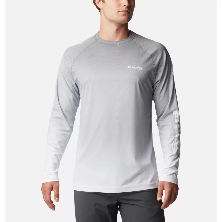 ブラック グラデーション メンズ Pfg ターミナル デフレクター プリント ロング スリーブ シャツ コロンビア