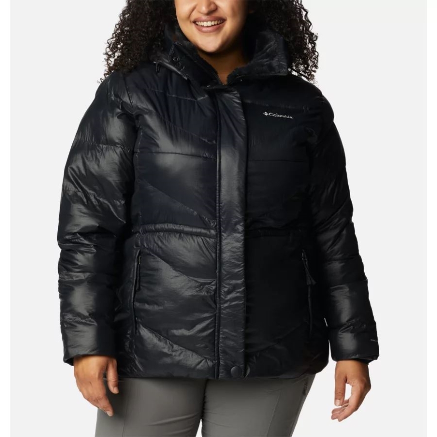 ブラック ガンメタル レディース ピーク トゥ パーク II 断熱フード付きジャケット プラスサイズ コロンビア