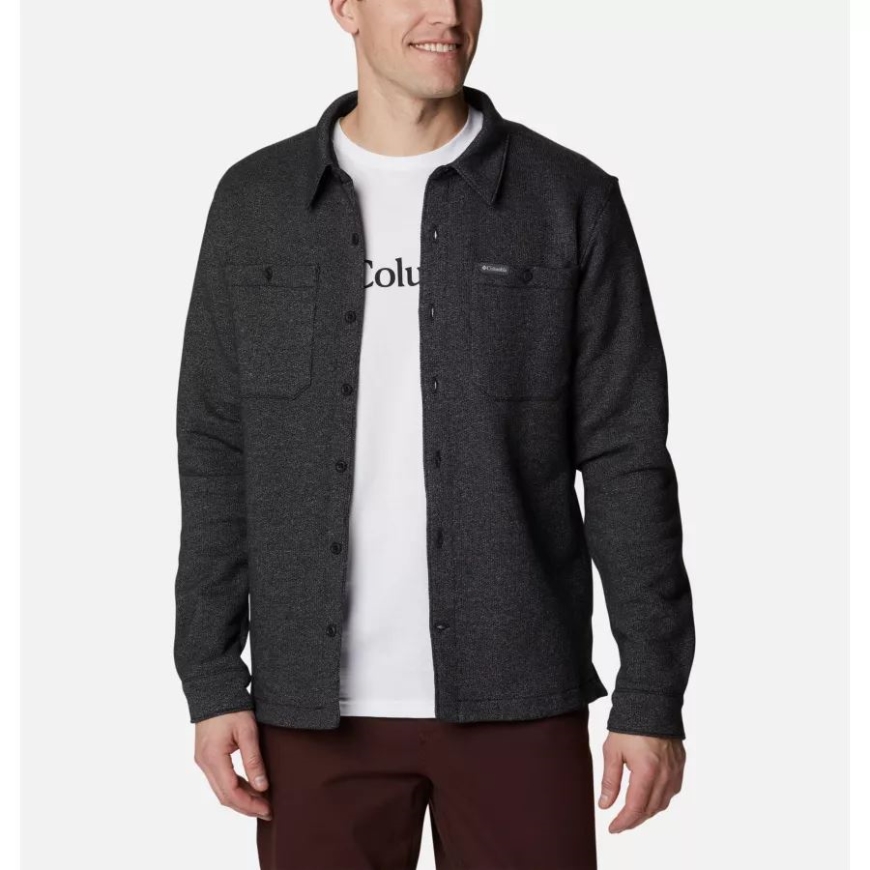 ブラック ヘザー/ブラック メンズ グレート ハート マウンテン シャツ ジャケット コロンビア