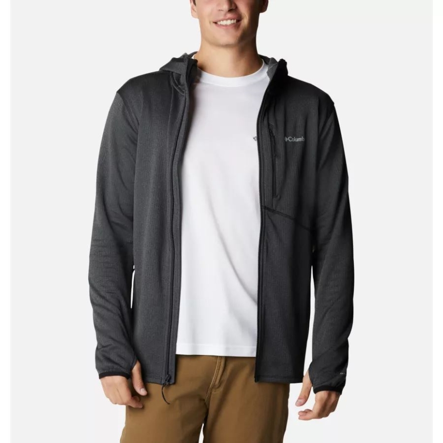 ブラック ヘザー コロンビア メンズ パーク ビュー フルジップ フリース パーカー
