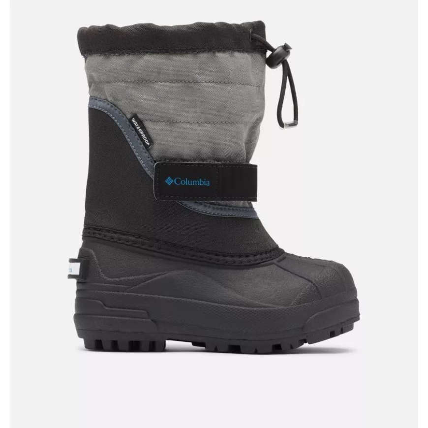 ブラック/ハイパーブルー コロンビア キッズ パウダーバグ プラス II スノーブーツ