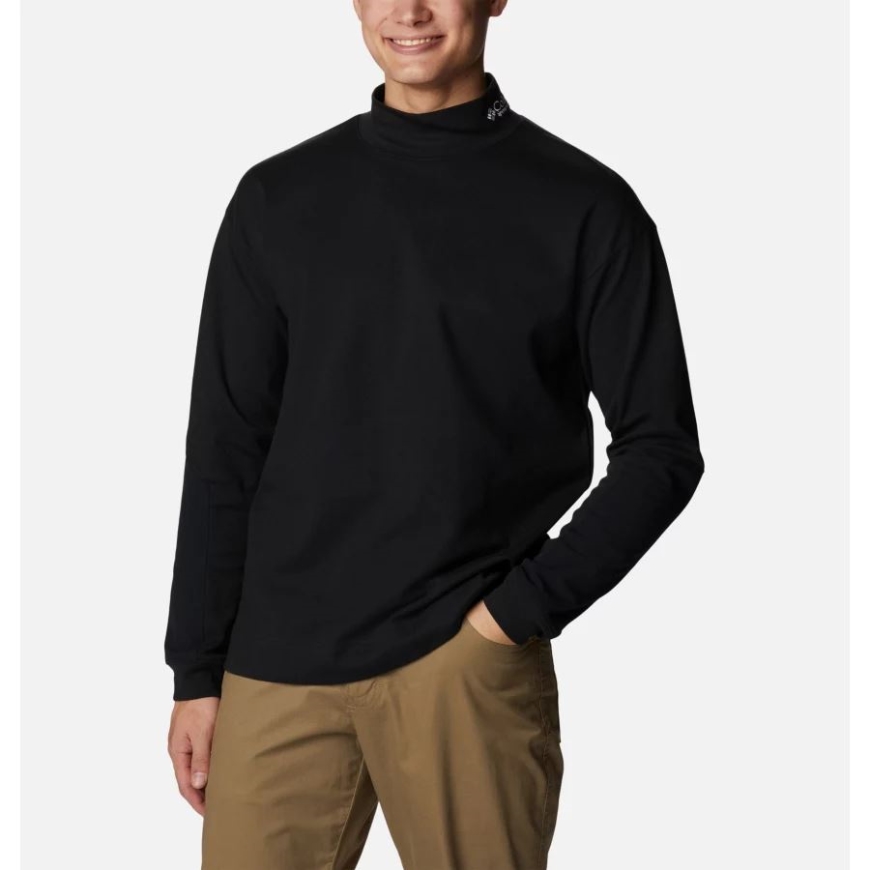 ブラック メンズ バリスティック リッジ ハイネック ロングスリーブ Tシャツ コロンビア