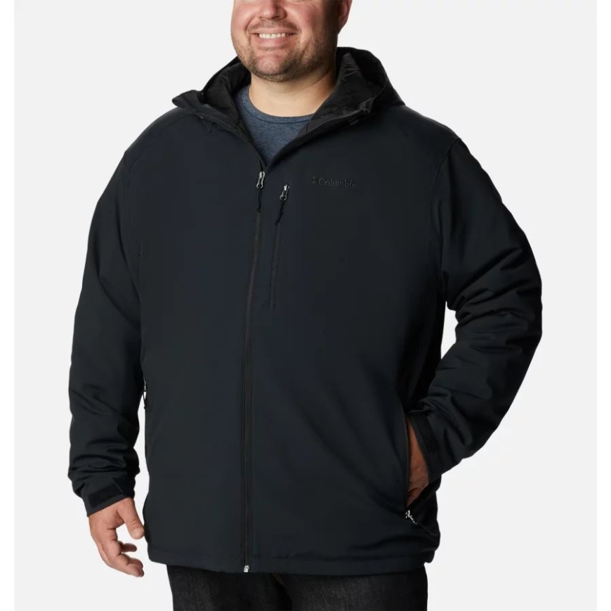ブラック メンズ ゲート レーサー ソフトシェル フード付きジャケット ビッグ コロンビア