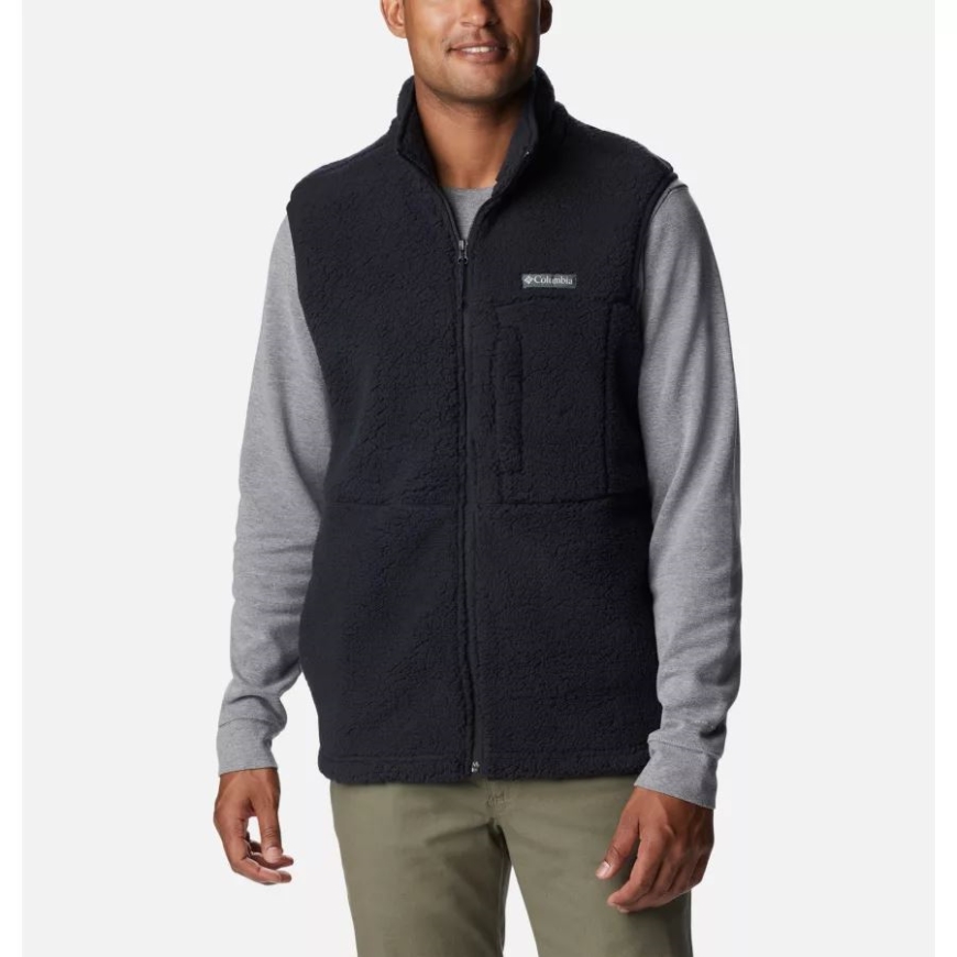ブラック メンズ マウンテンサイド シェルパ フリース ベスト コロンビア