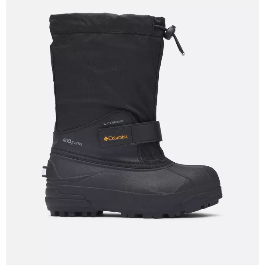 ブラック/オレンジ ブラスト コロンビア ビッグ キッズ パウダーバグ フォーティー スノーブーツ