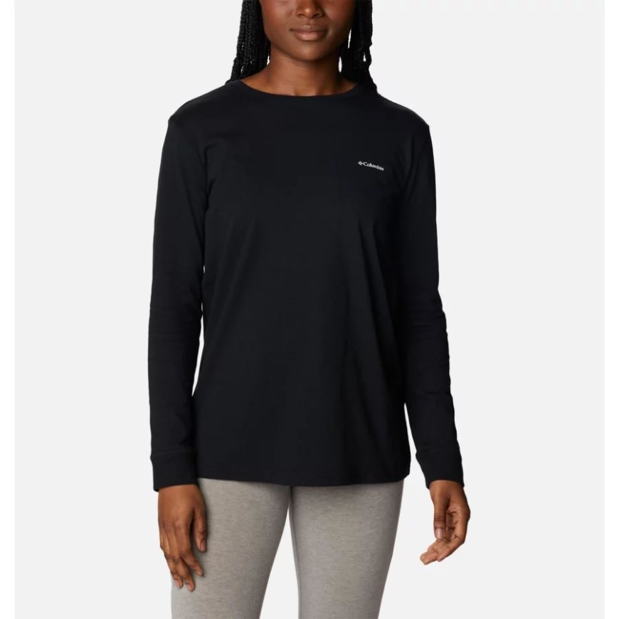 ブラック/アウトドア パーク コロンビア レディース ノース カスケード バック グラフィック ロングスリーブ Tシャツ