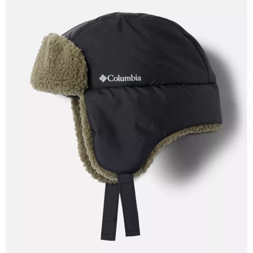 ブラック/ストーングリーン コロンビア キッズ フロスティ トレイル トラッパー ハット