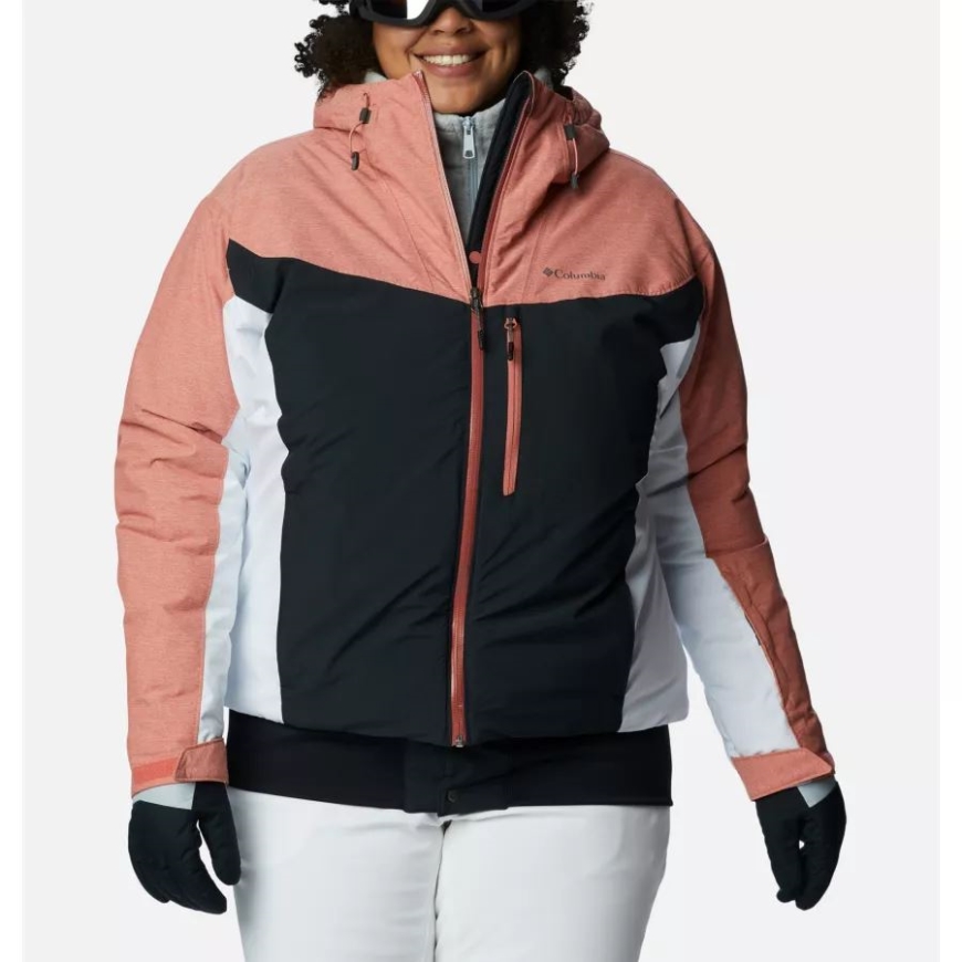 ブラック/ホワイト/ダーク コーラル コロンビア レディース スウィート シュレッダー インサレーテッド ジャケット プラスサイズ