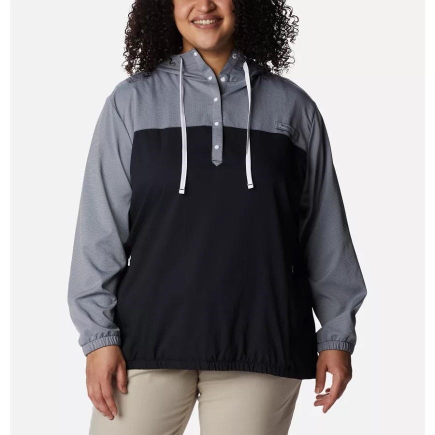 ブラック/ホワイト レディース Pfg タミアミ パーカー プラス サイズ コロンビア