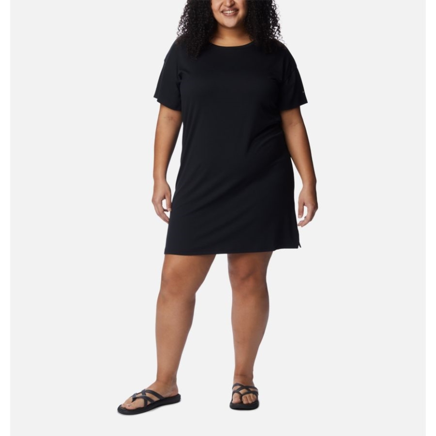ブラック レディース いつでもニット ティー ドレス プラス サイズ コロンビア