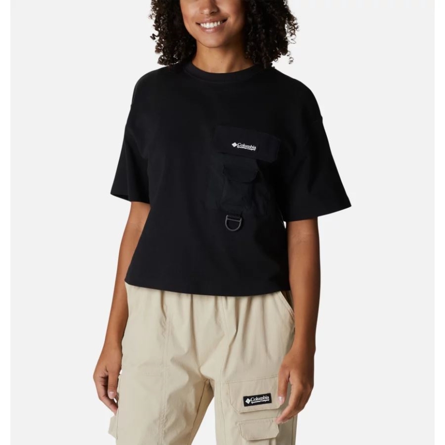 黒人女性のフィールド クリーク クロップド T シャツ コロンビア