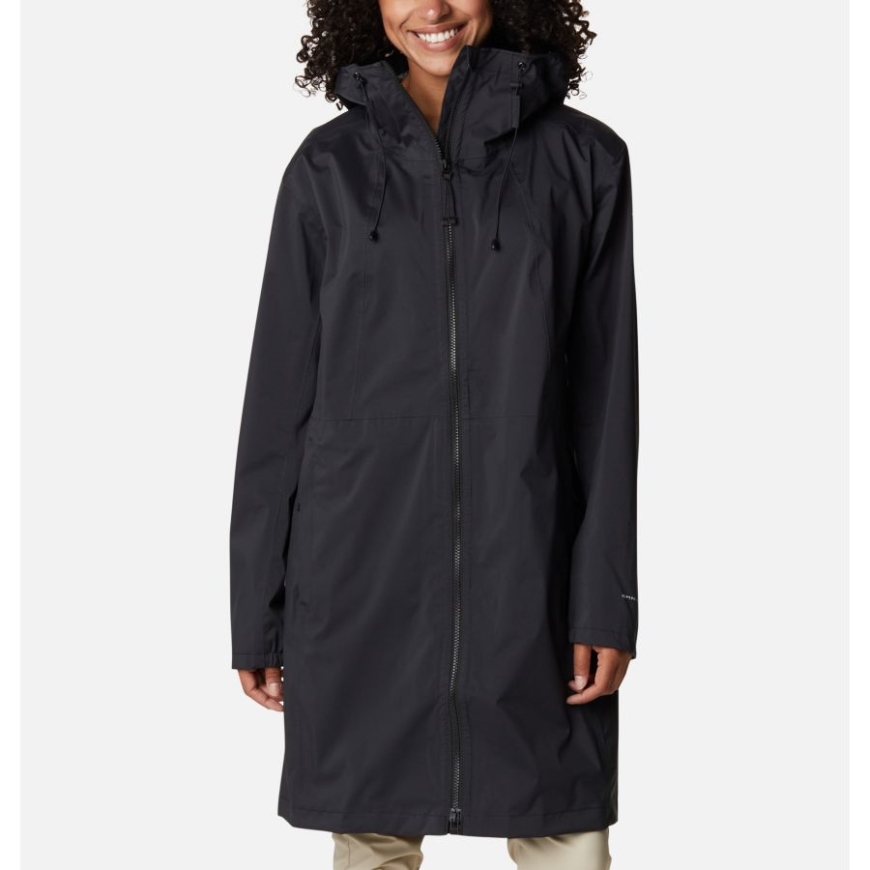 ブラック レディース ウィークエンド アドベンチャー ウォータープルーフ ロング シェル ジャケット コロンビア