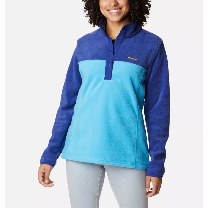 ブルー チル/ダーク サファイア レディース ベントン スプリング 1/2 スナップ プルオーバー コロンビア
