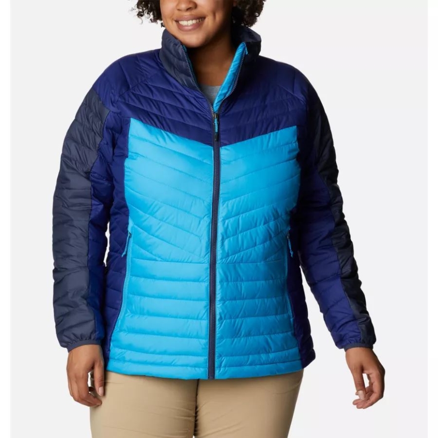 ブルー チル/ノクターナル/ダーク サファイア コロンビア ウィメンズ パウダー ライト II フルジップ インサレーテッド ジャケット プラスサイズ