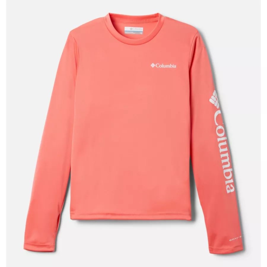 ブラッシュ ピンク コロンビア キッズ フォーク ストリーム ロング スリーブ シャツ