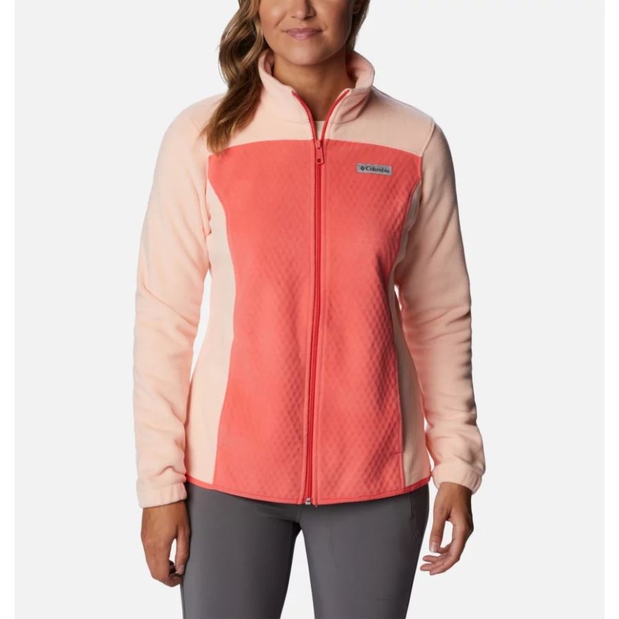 ブラッシュピンク/ピーチブロッサムウィメンズオーバーロードトレイルフルジップジャケットコロンビア