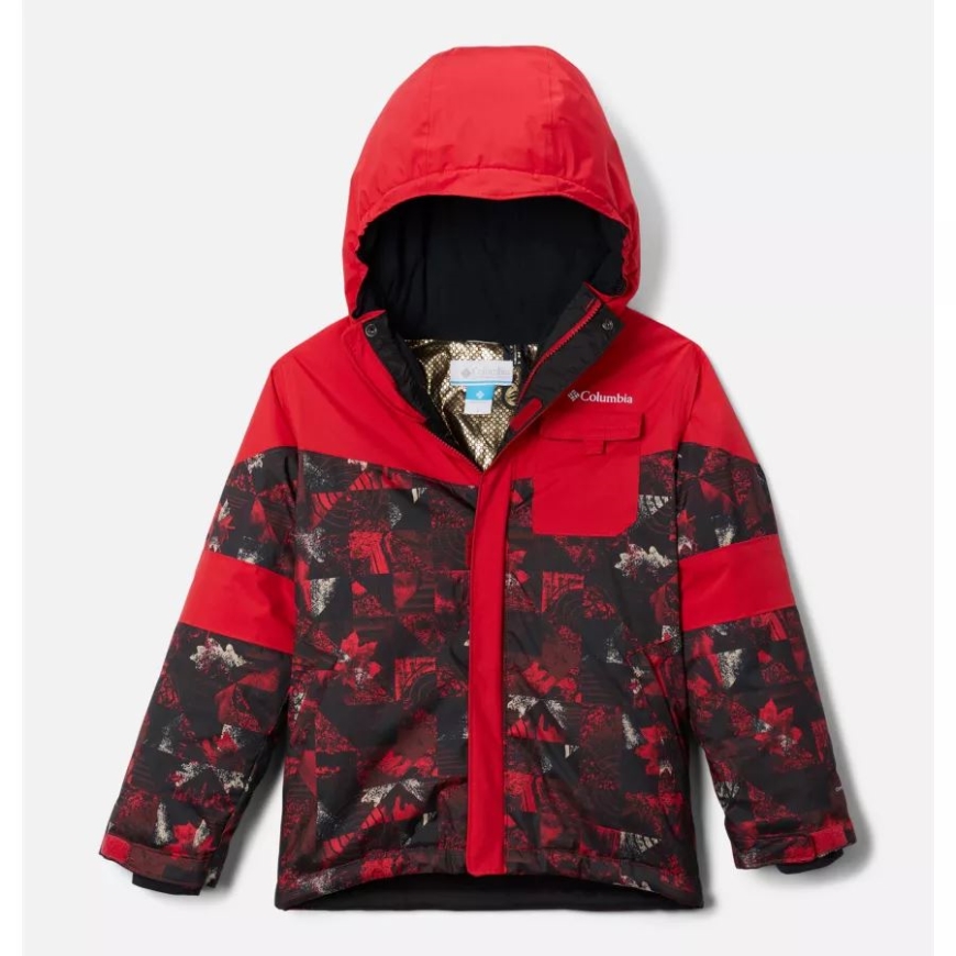 ボーイズ マイティ モグリ 防水スキー ジャケット コロンビア マウンテン レッド カレイドスコープ/マウンテン レッド