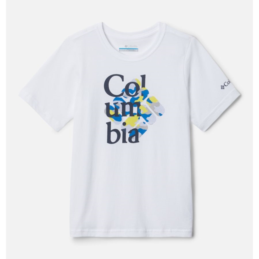ボーイズ ベイスン リッジ 半袖 グラフィック Tシャツ コロンビア ホワイト/インターレース カモフラージュ