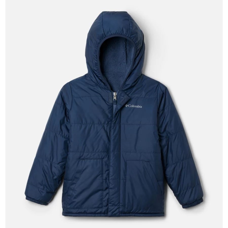 ボーイズ ビッグファー フード付き リバーシブル ジャケット コロンビア カレッジネイビー/ダークマウンテン