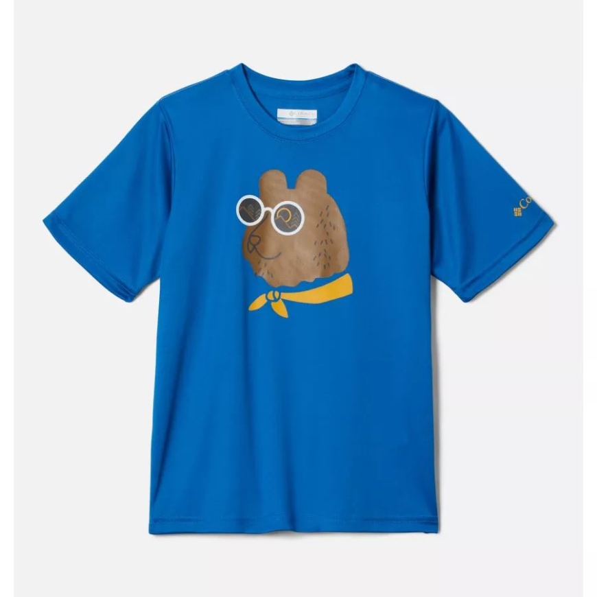 男の子用 グリズリー リッジ 半袖 グラフィック Tシャツ 明るいインディゴ ベアリー シェード コロンビア