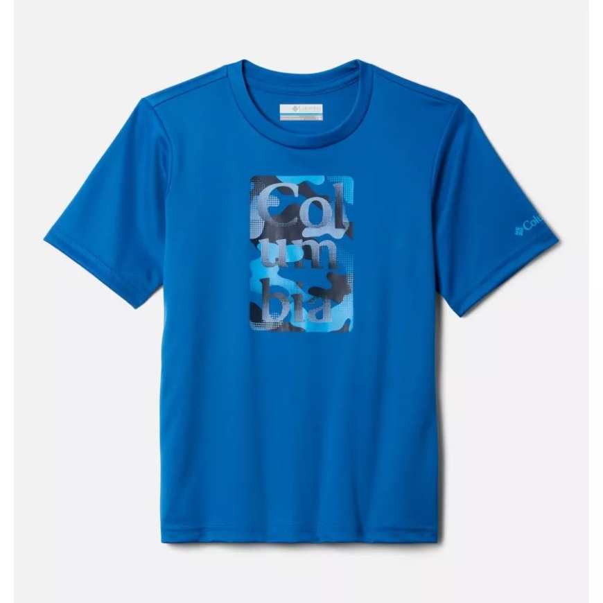 男の子用 グリズリー リッジ 半袖 グラフィック Tシャツ コロンビア ブライト インディゴ/ハーフトーン カモ Grx