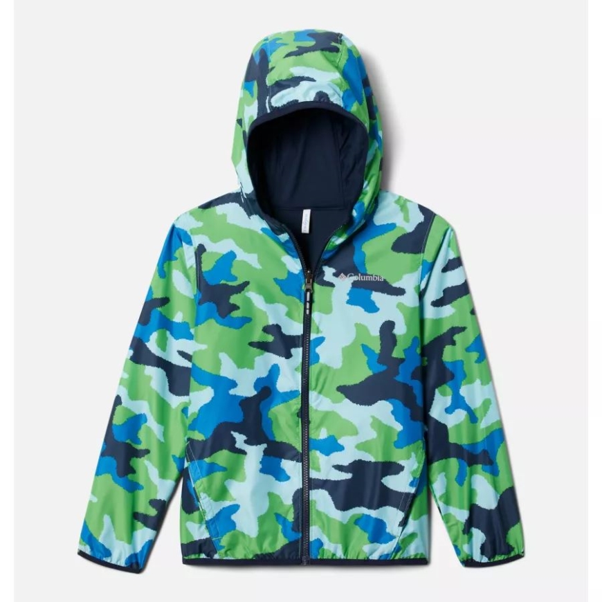ボーイズ ホリーツリー トレイル リバーシブル ジャケット グリーン ボア トラッド カモ コロンビア