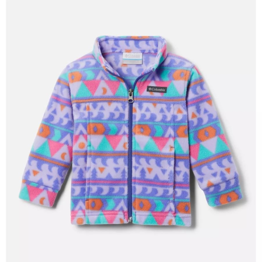 男の子用 幼児用 Zing Iii プリント フリース ジャケット パープル ロータス キャンプ ブランケット コロンビア