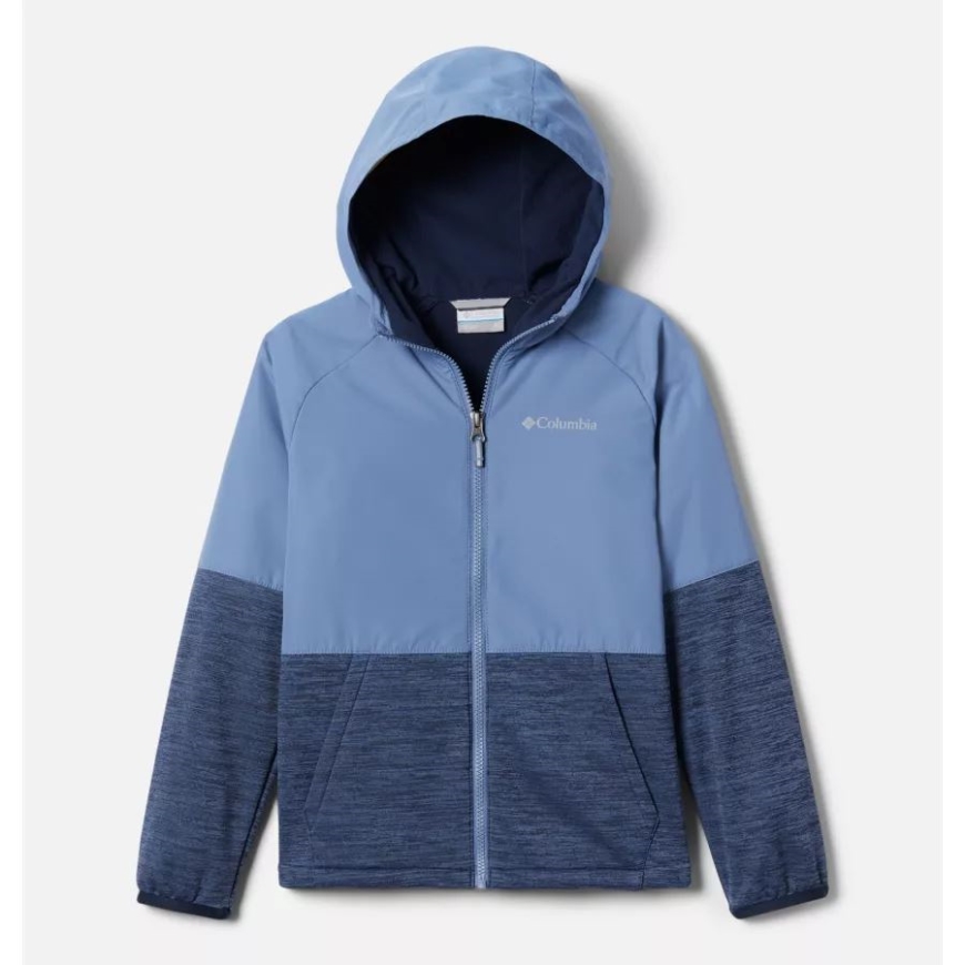 ボーイズ アウトシールド ドライフリース フルジップ ジャケット コロンビア ブルーストーン/カレッジネイビー 杢