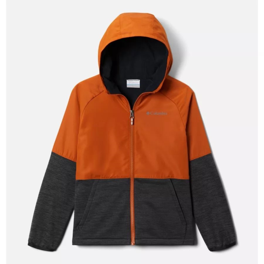 男の子用 アウトシールド ドライフリース フルジップ ジャケット ウォーム コッパー/ブラック ヘザー コロンビア