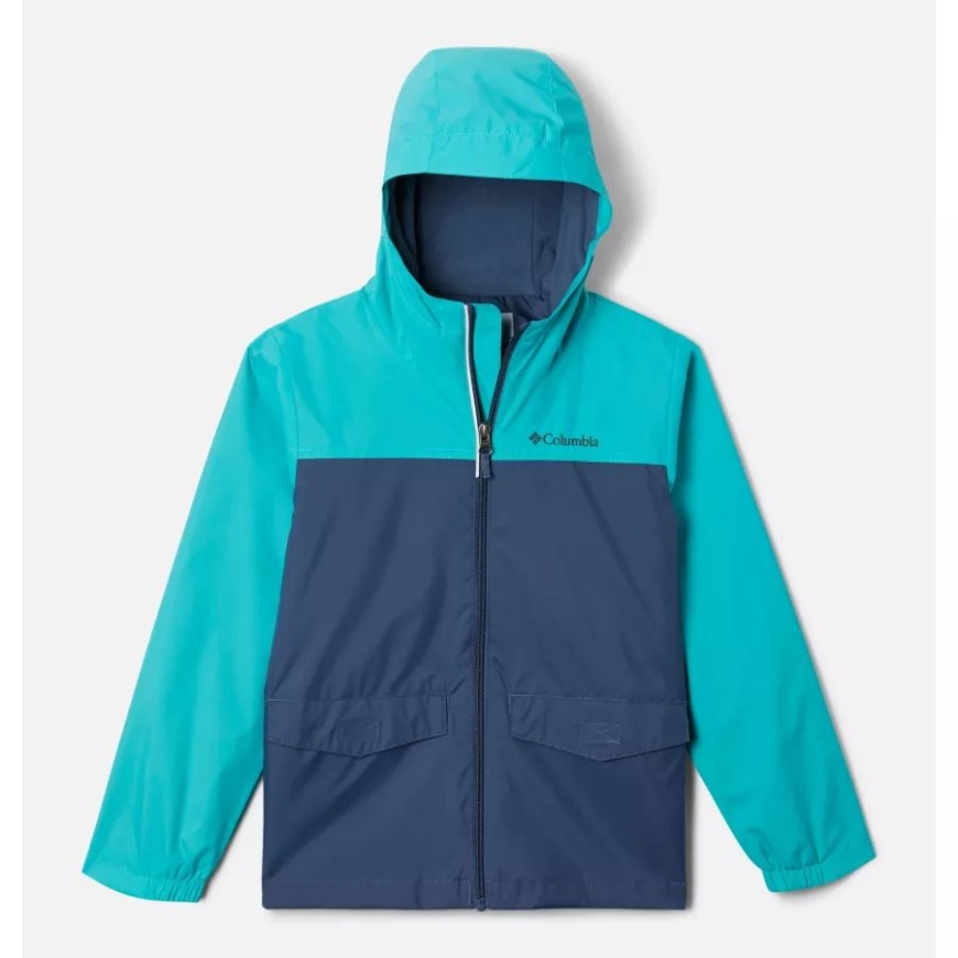 ボーイズ レインジラ ジャケット ブライトアクア/ダークマウンテン コロンビア