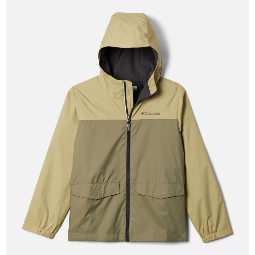男の子用レインジラジャケット コロンビアストーングリーン/セイボリー