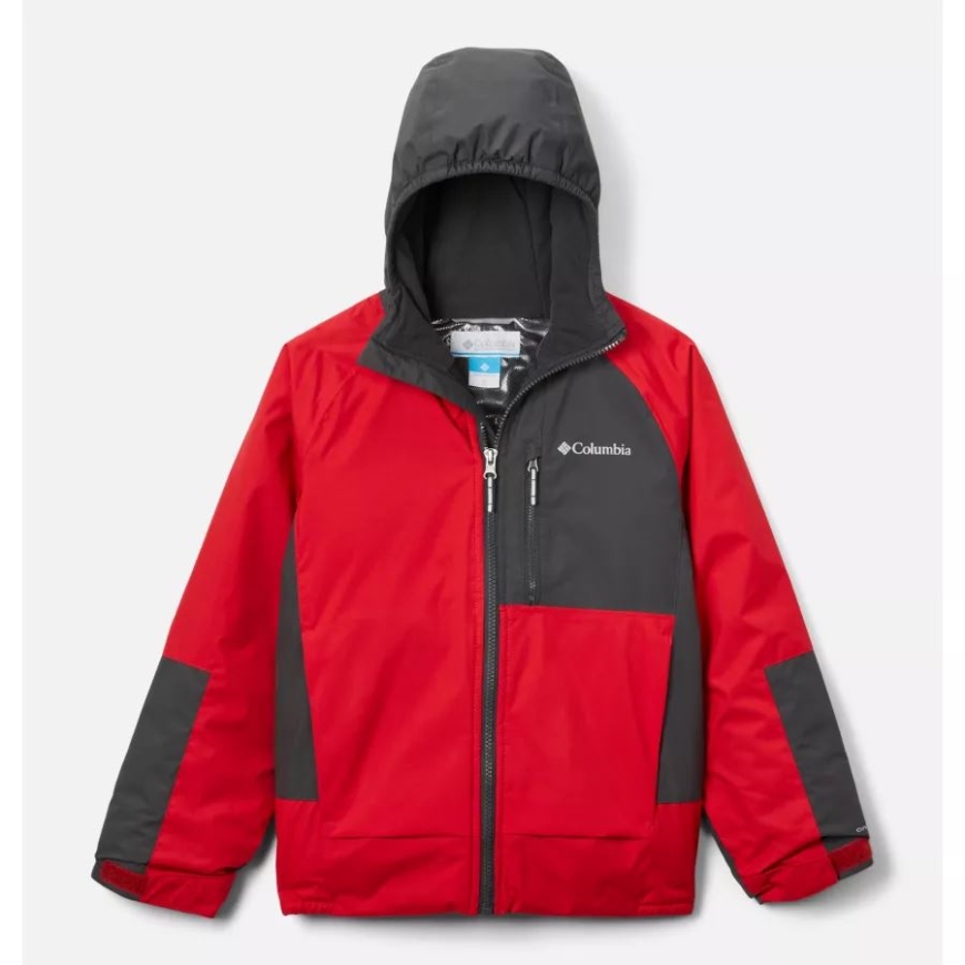 ボーイズスノープロブレムジャケットマウンテンレッド/シャークコロンビア