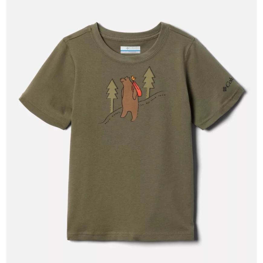 ボーイズ バレー クリーク 半袖 グラフィック Tシャツ ストーン グリーン ベアリー パック コロンビア